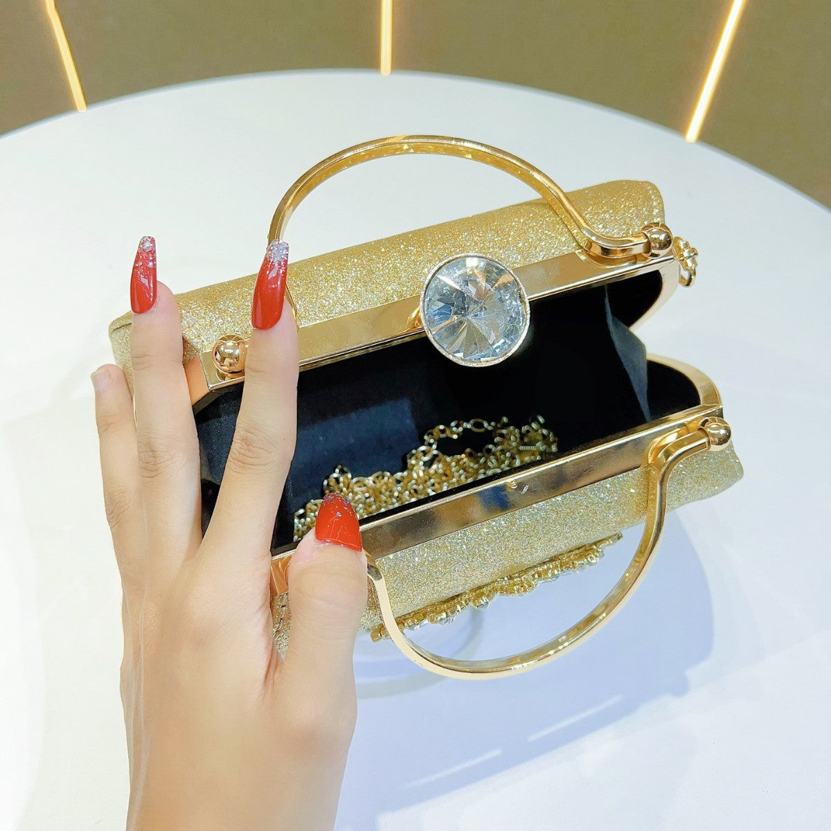 Glittering Floral Embellished Evening Handbag — product view 3