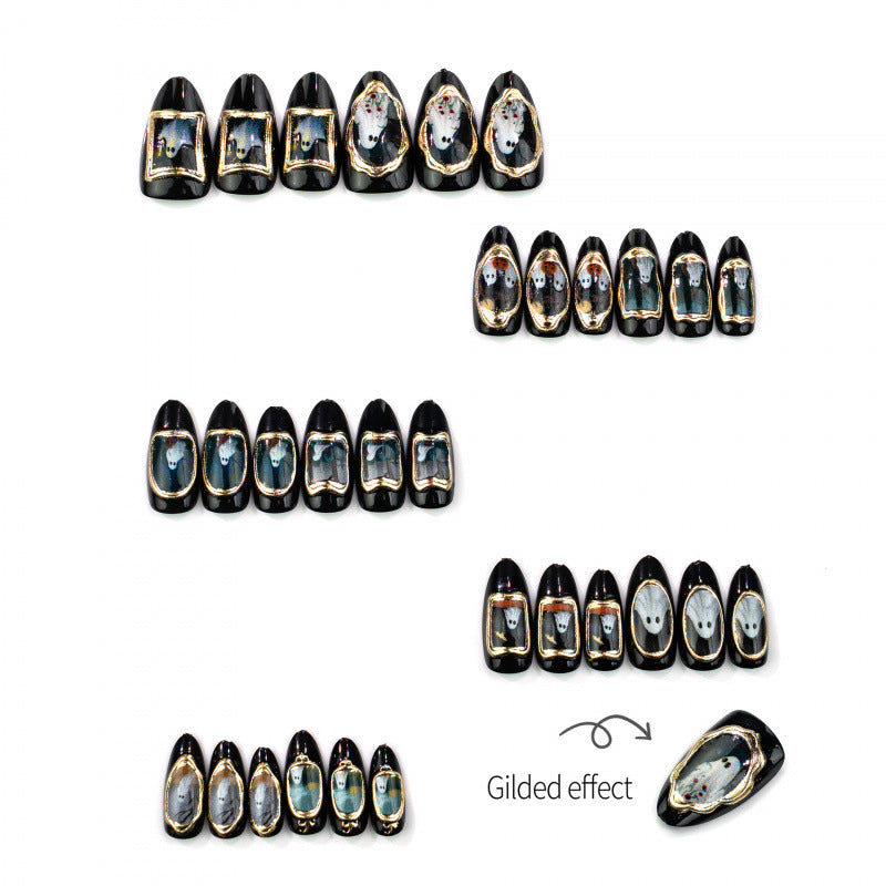 Ghost-Themed Press-On Nail Art Set — product view 3