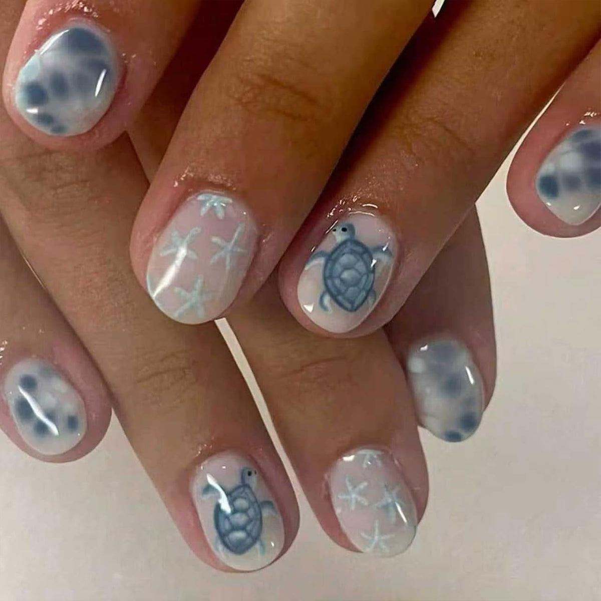 Nautical-Themed Artistic Press-On Nail Set — product view 2