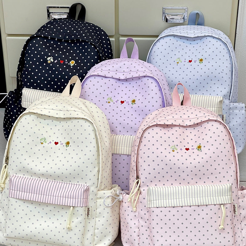 Casual Star-Printed Backpack LoungeYard — product view 4