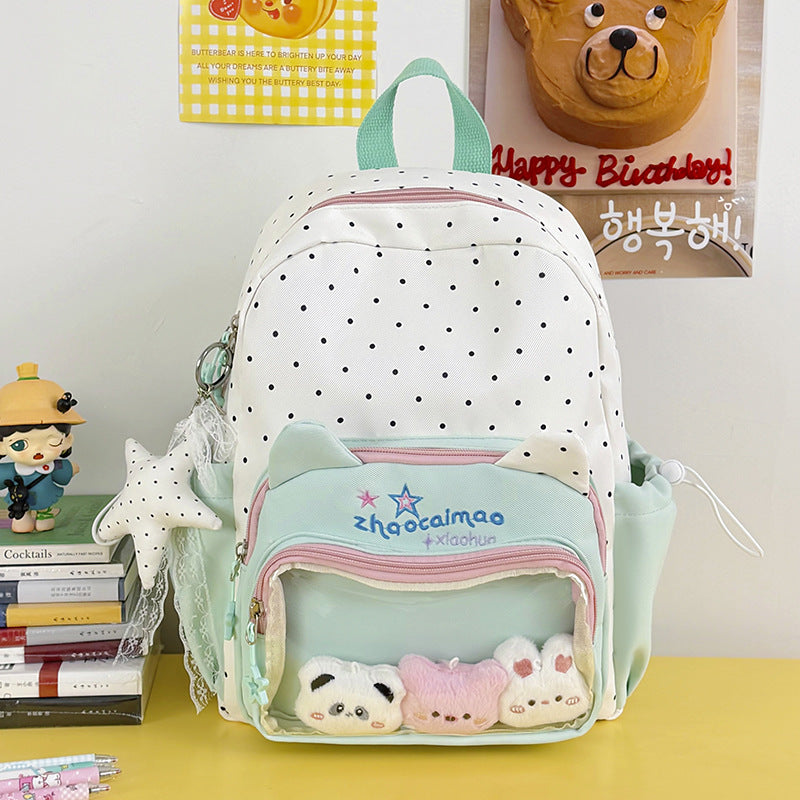 Playful Polka Dot School Backpack LoungeYard — product view 7