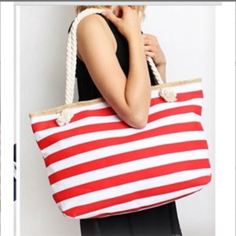 Large beach bag with maritime stripes LoungeYard — product view 4