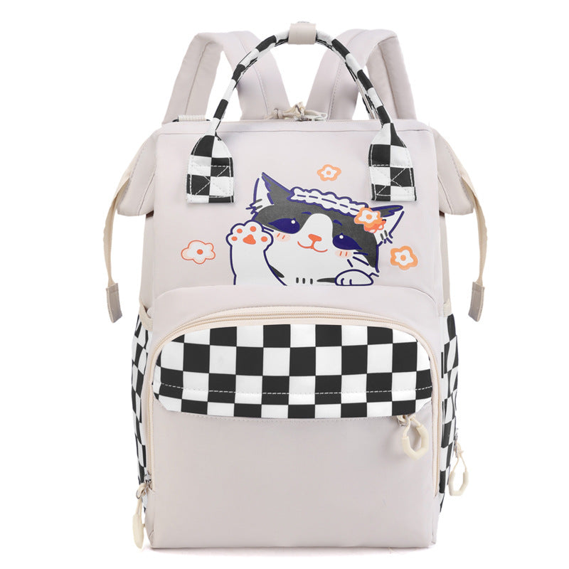Playful Cat-Themed Multi-Pocket Backpack LoungeYard — product view 7
