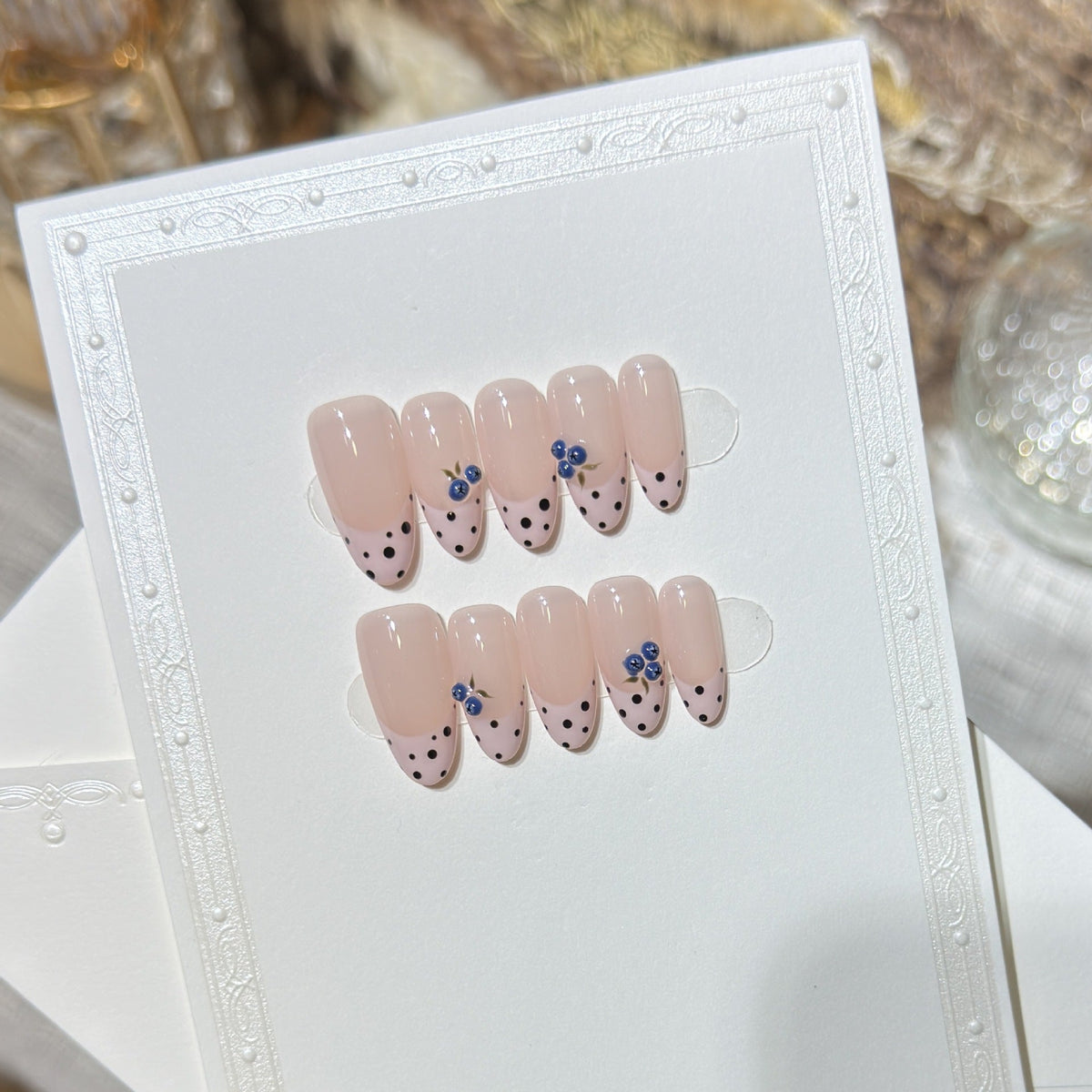 Decorative Press-On Nail Set with Gem Accents — product view 2