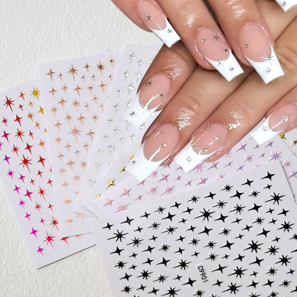 Gold Star Nail Art Decoration Stickers — product view 7