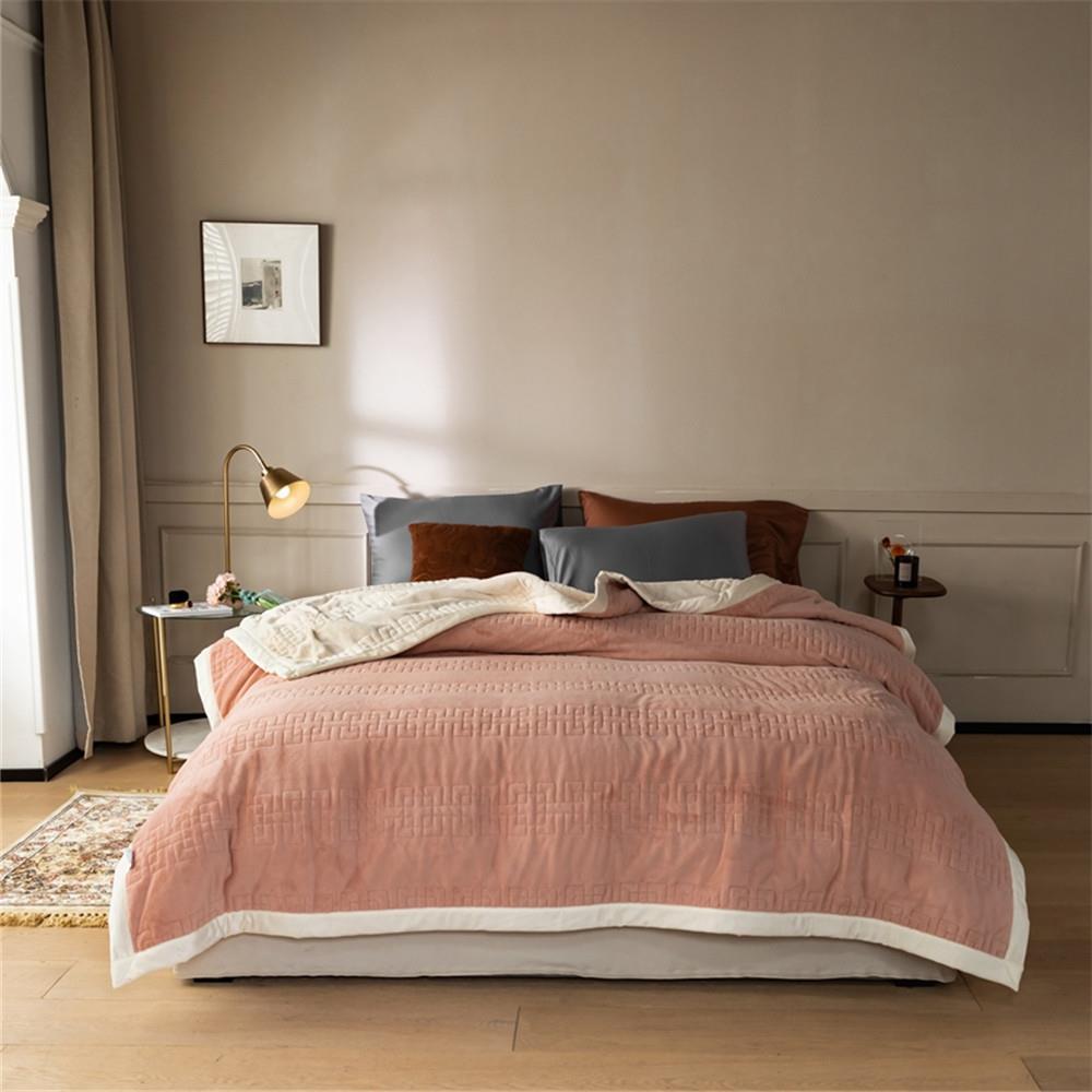 Reversible quilted comforter with structured box stitching and cotton trim — product view 7
