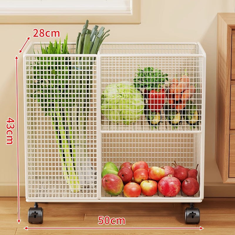 Vertical Mesh Countertop Produce and Pantry Organizer with Two-Tier Shelf and Tall Herb Compartment — product view 5