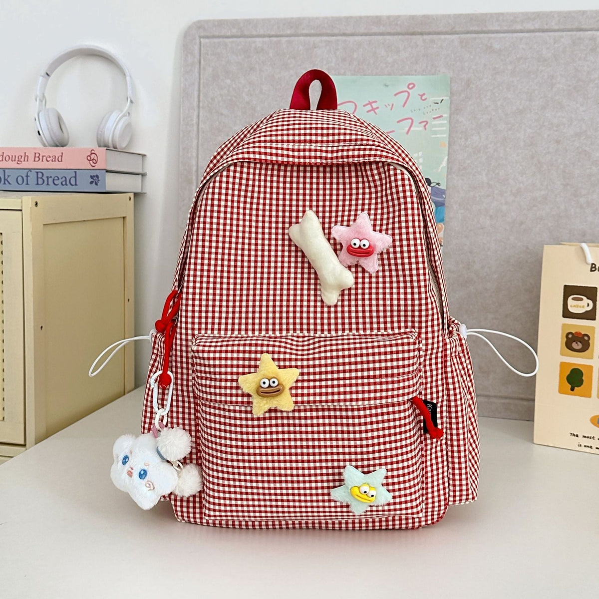 Gingham Check Pattern Backpack — product view 4