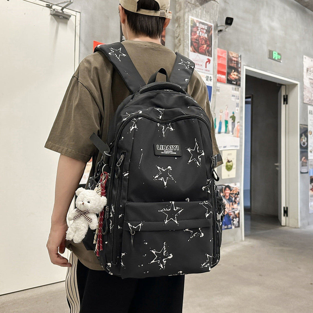Multi-Functional Star-Patterned Backpack LoungeYard — product view 2