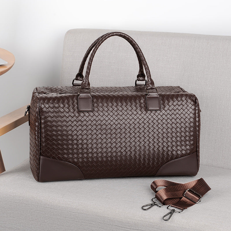 Woven Leather Travel Duffel LoungeYard — product view 1
