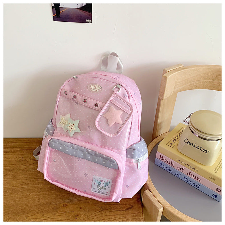 Cute Star Print Backpack — product view 3