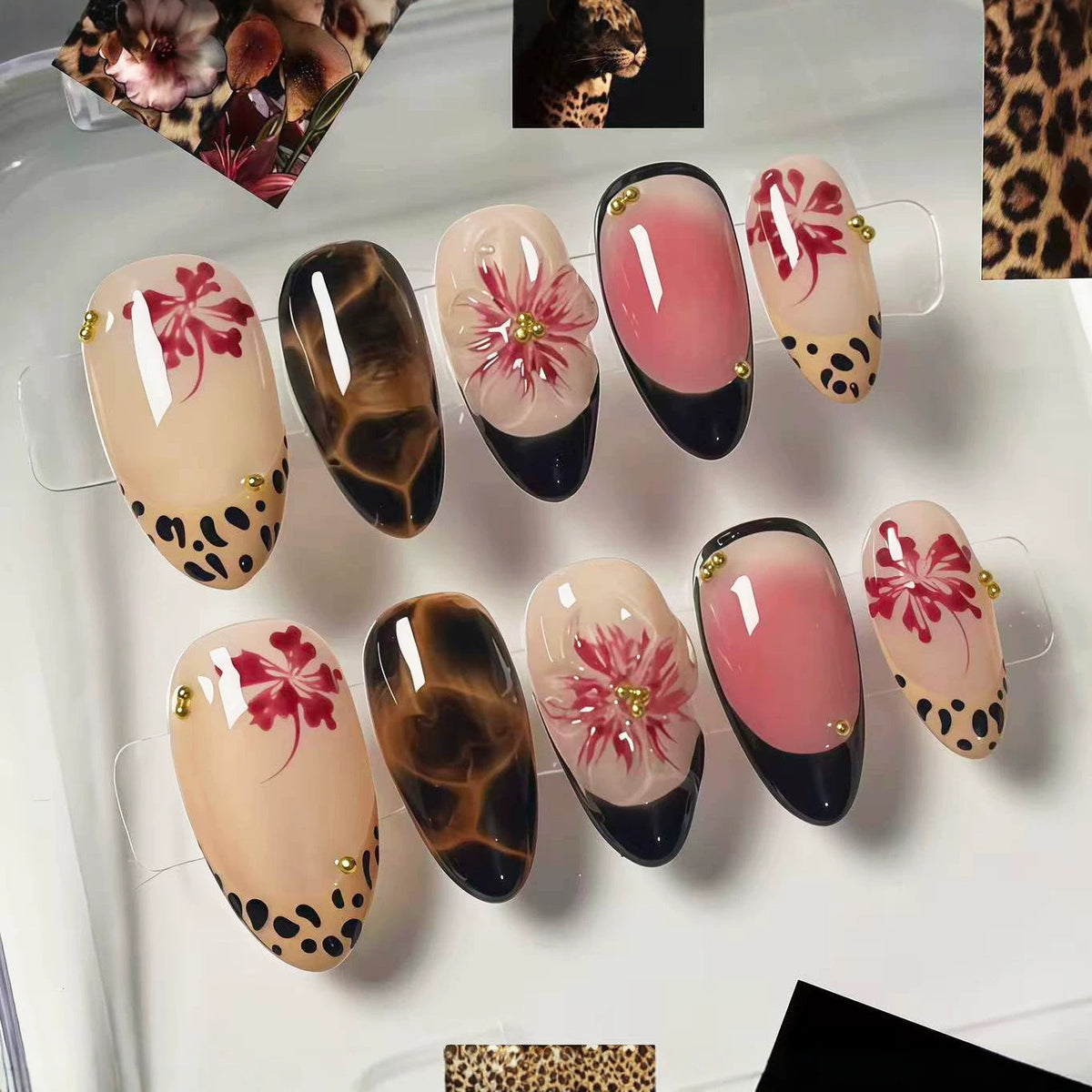 Artistic Floral Press-On Nail Set 1790745789 — product view 1