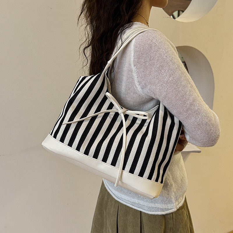 Striped Casual Tote Bag — product view 4
