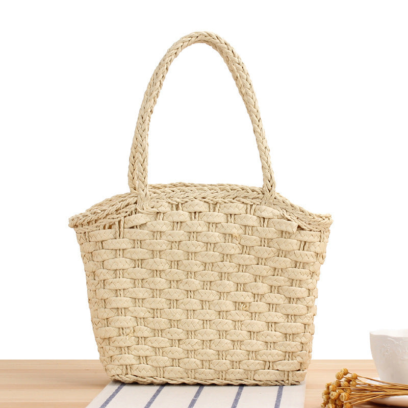 Robust basket bag with braided carrying straps LoungeYard — product view 1