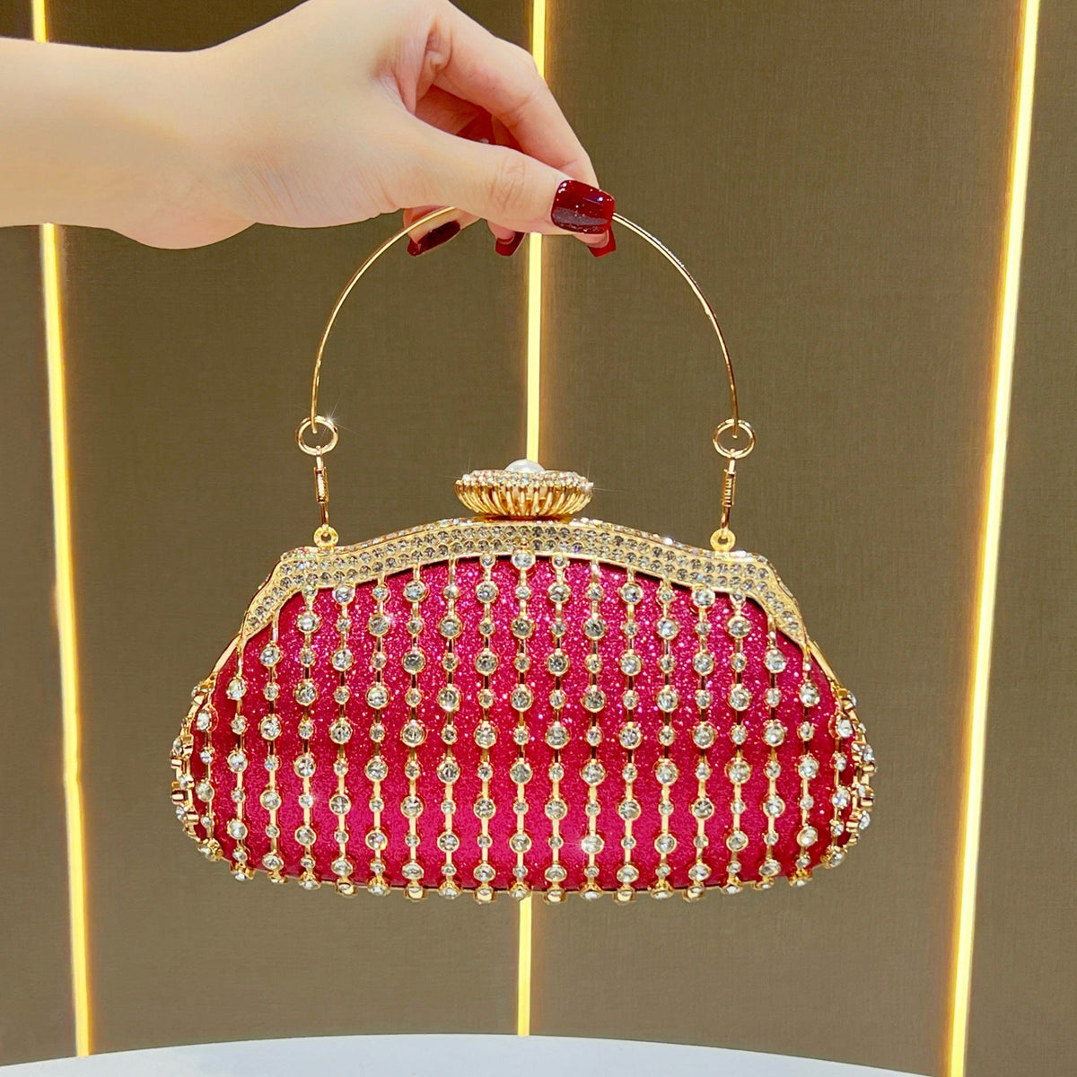 Glamorous Crystal-Embellished Evening Handbag — product view 1