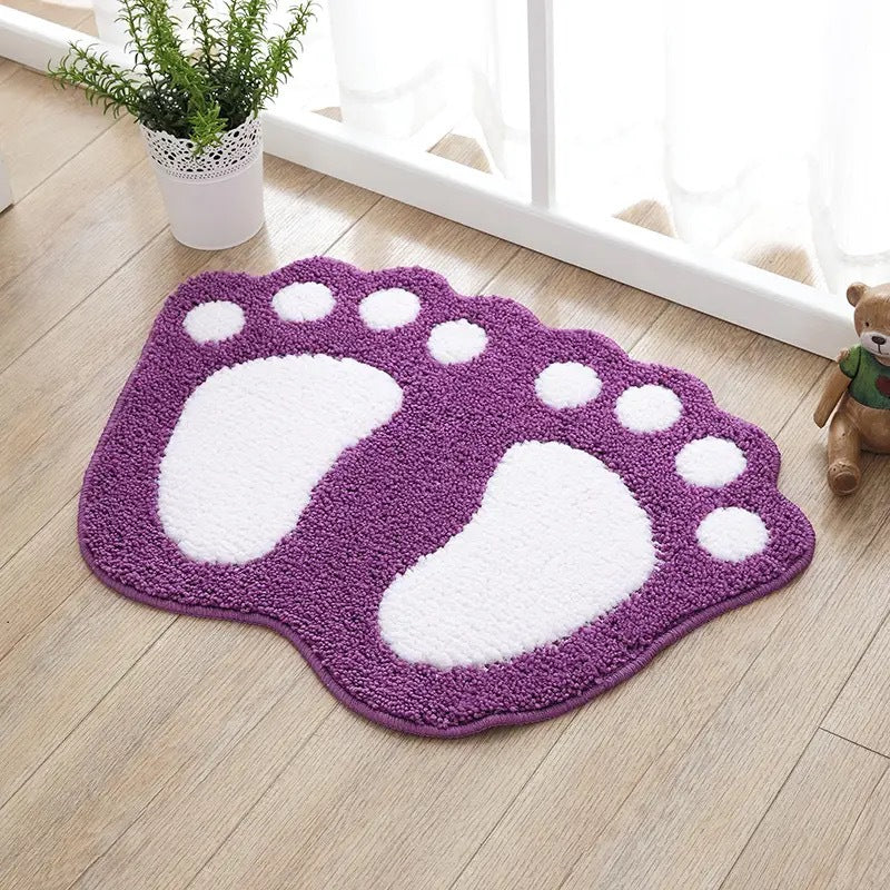 Cute Cartoon Footprint Bath Mat LoungeYard — product view 1
