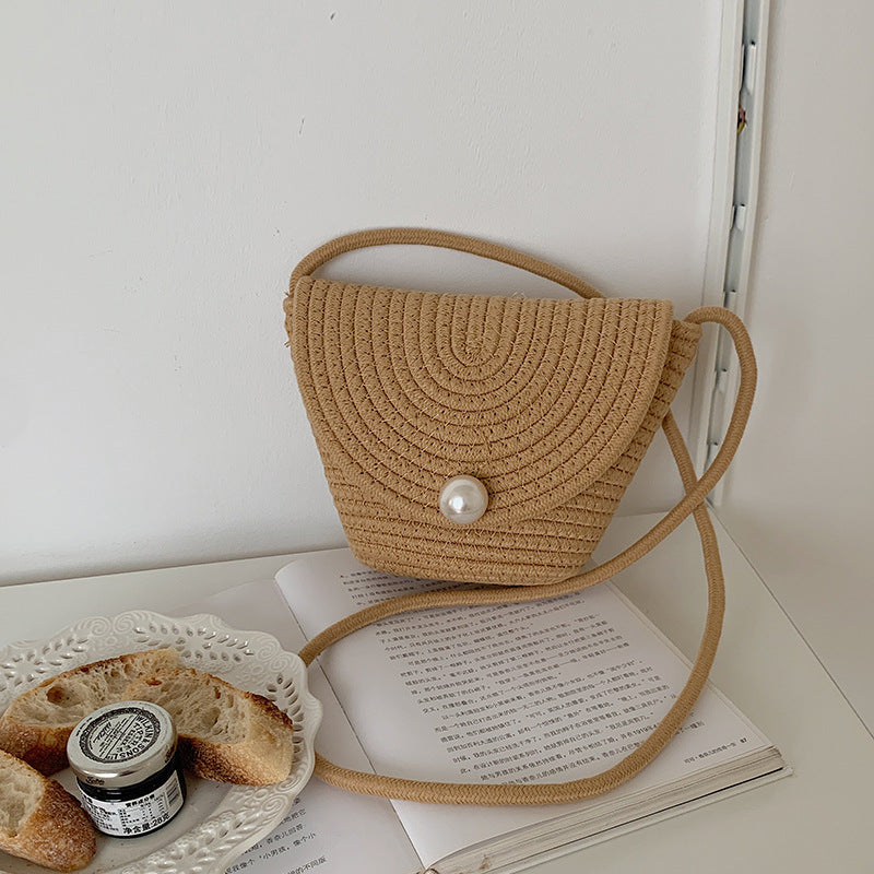 Shoulder bag with elegant pearl closure LoungeYard — product view 2