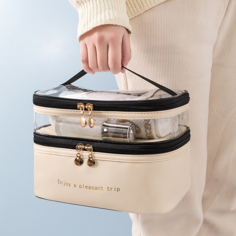 Transparent Dual-Layer Cosmetic Organizer LoungeYard — product view 3