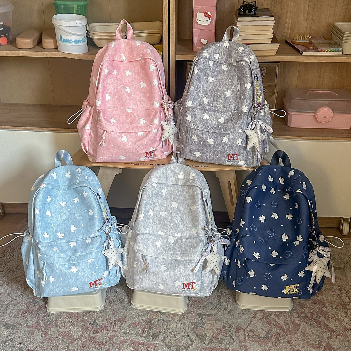 Whimsical Floral Patterned Backpack LoungeYard — product view 4