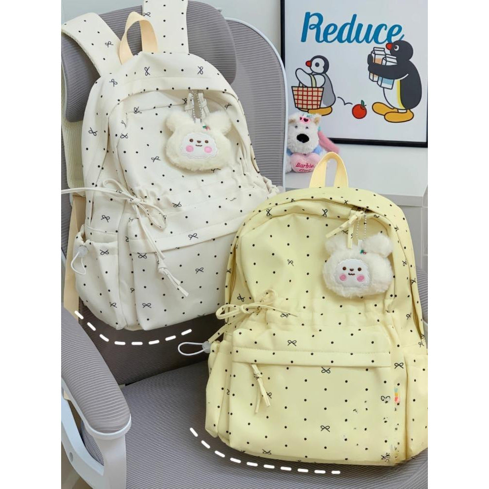 Stylish Polka Dot Casual Backpack LoungeYard — product view 3