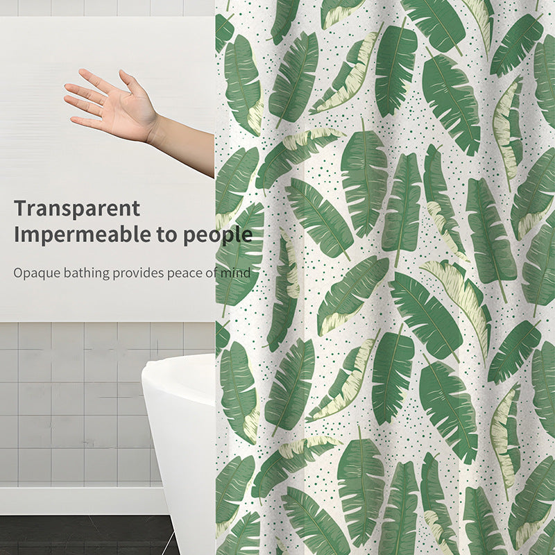 Leaf Print Shower Curtain LoungeYard — product view 4