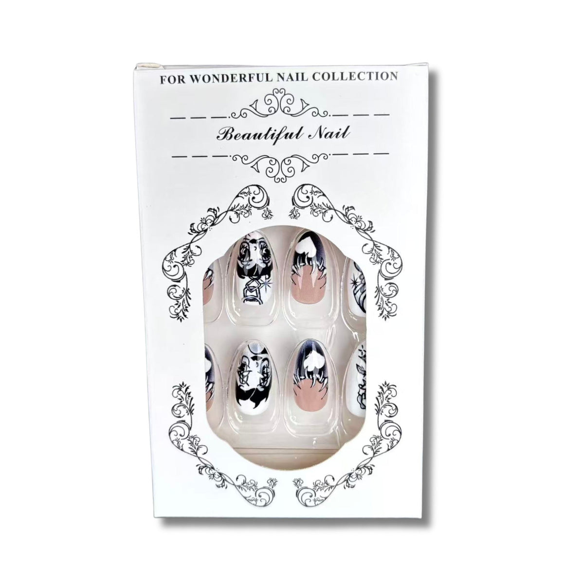 Artistic Press-On Nail Art Set with Unique Graphic Designs — product view 5