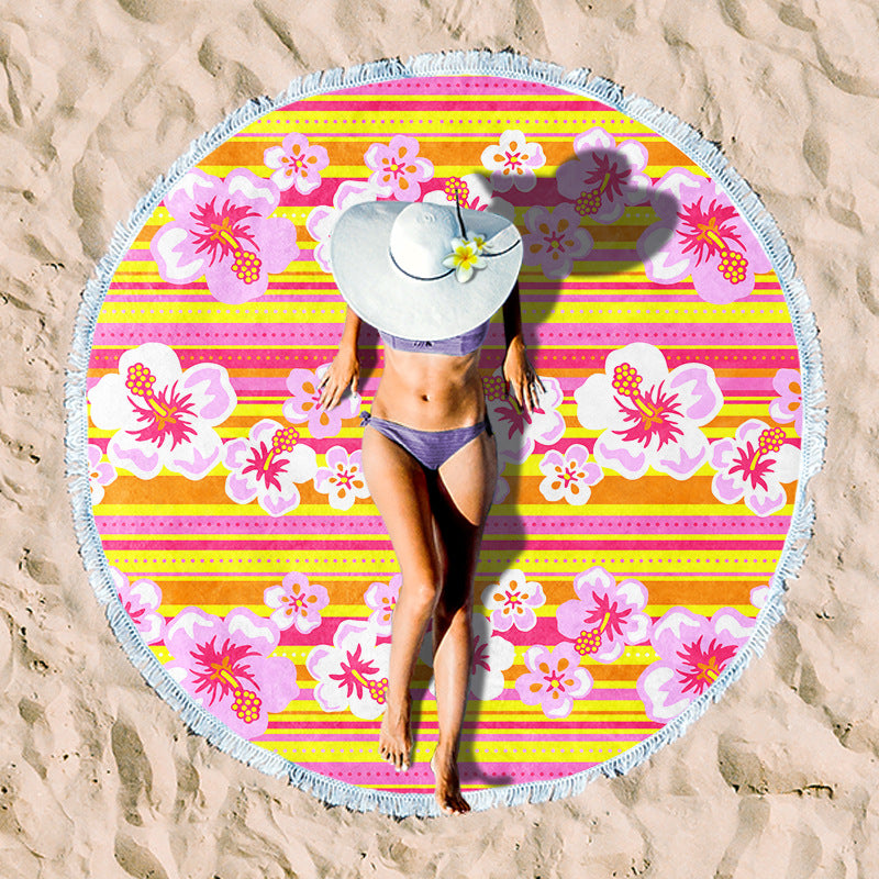 Rundstrand towel with unique sunset design LoungeYard — product view 6