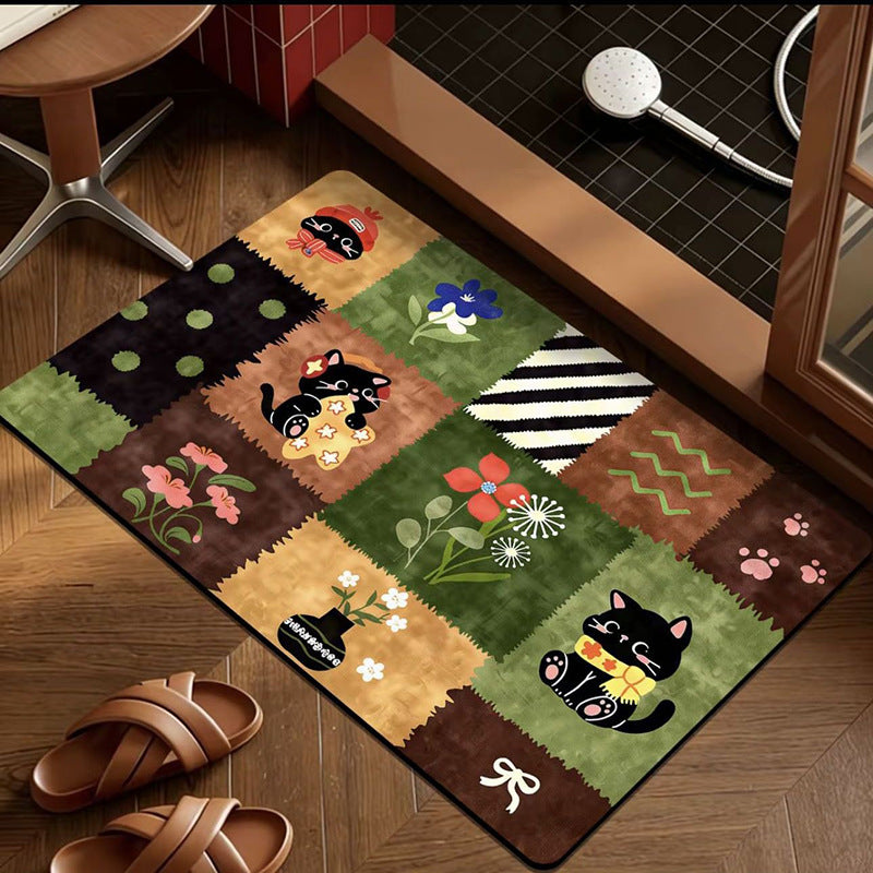 Playful Cat Pattern Bath Mat — product view 5