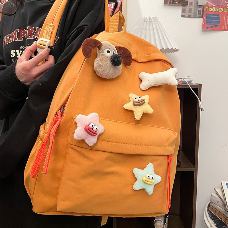 Kids' Playful Character Design School Backpack LoungeYard — product view 2