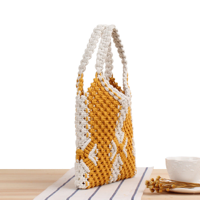 Handmade macrame bag with stylish design LoungeYard — product view 5