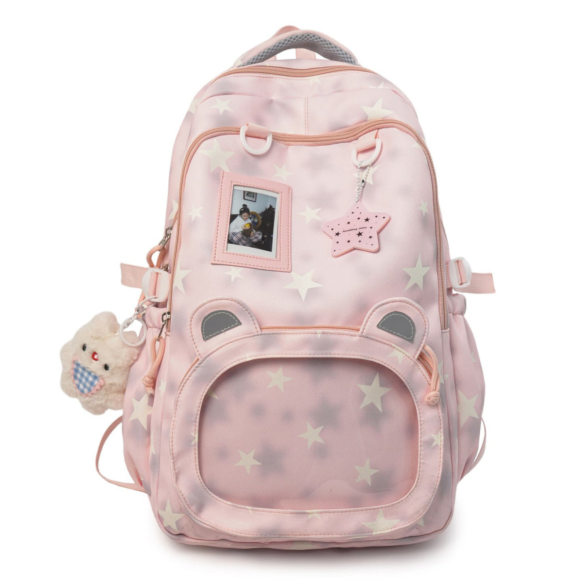 Children's Starry-Themed Plush Ear Backpack LoungeYard — product view 3