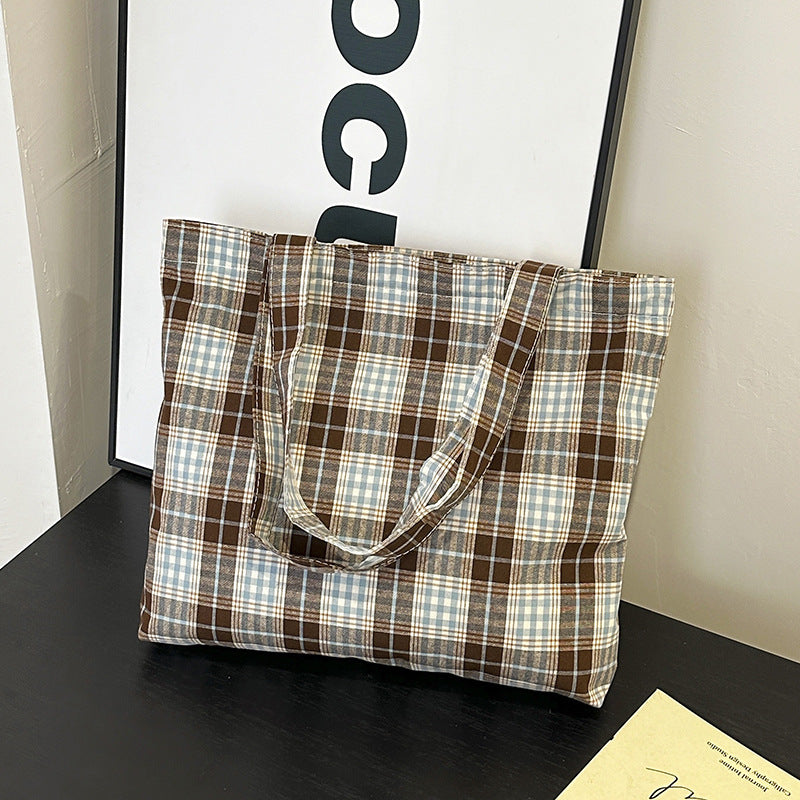WoStylish Plaid Tote Bag LoungeYard — product view 4
