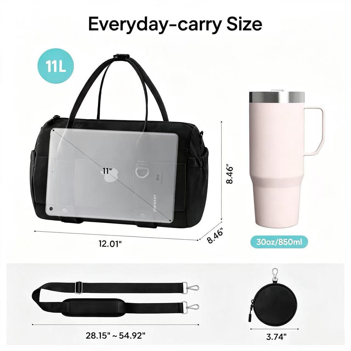 Compact Travel Duffle Bag LoungeYard — product view 4