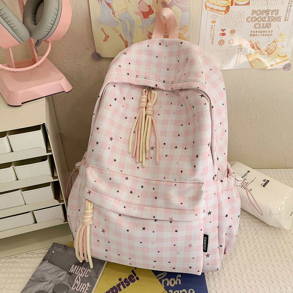 Cute Star-Embellished Daily Backpack LoungeYard — product view 6