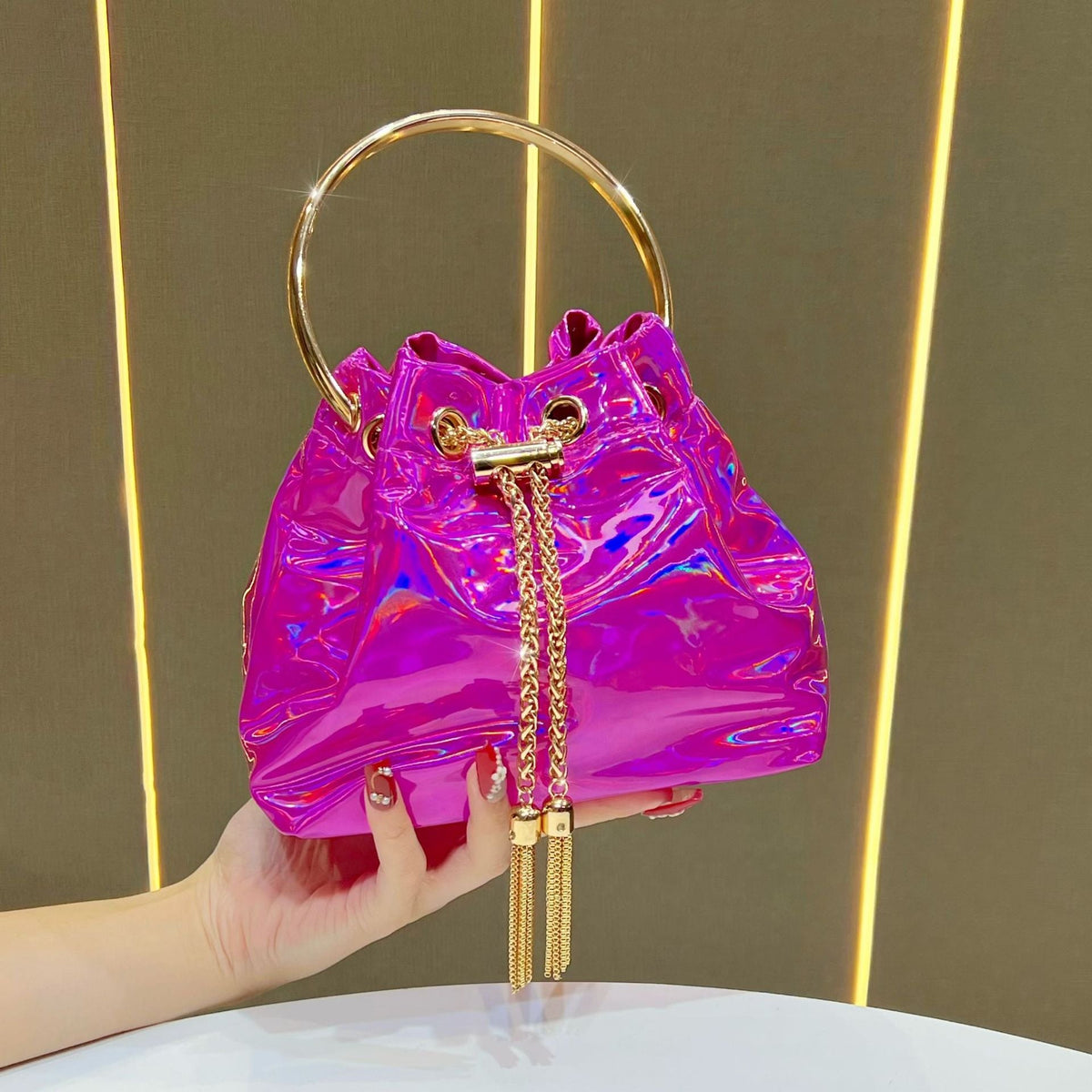 Bucket Handbag With Metallic Detailing — product view 1