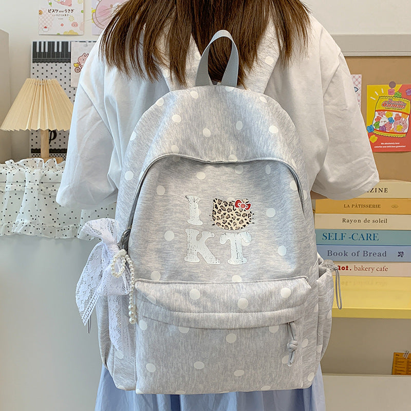 Polka Dot Graphic Print Backpack LoungeYard — product view 3