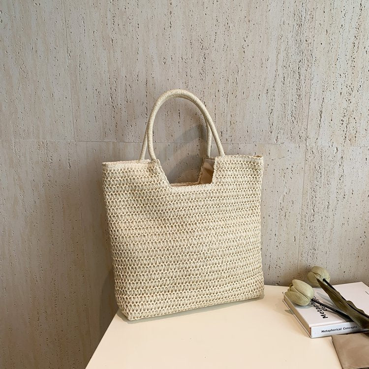 Handwoven tote bag with structured weaving LoungeYard — product view 1