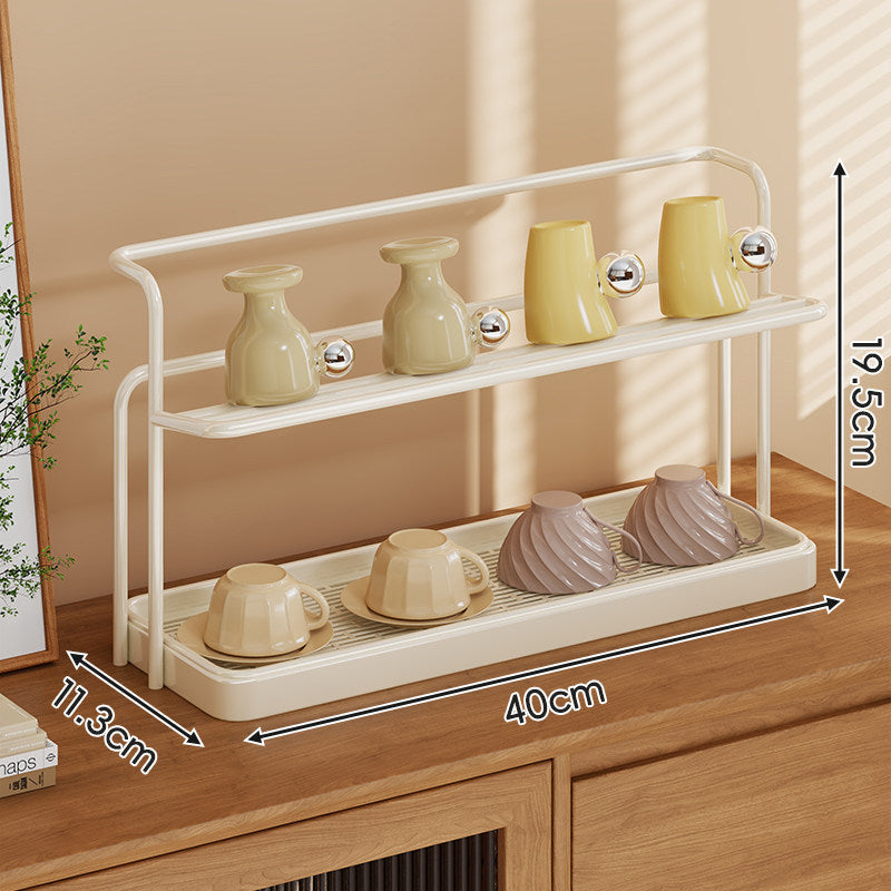 Two-Tier Countertop Cup and Mug Drying Rack with Removable Drip Tray — product view 2
