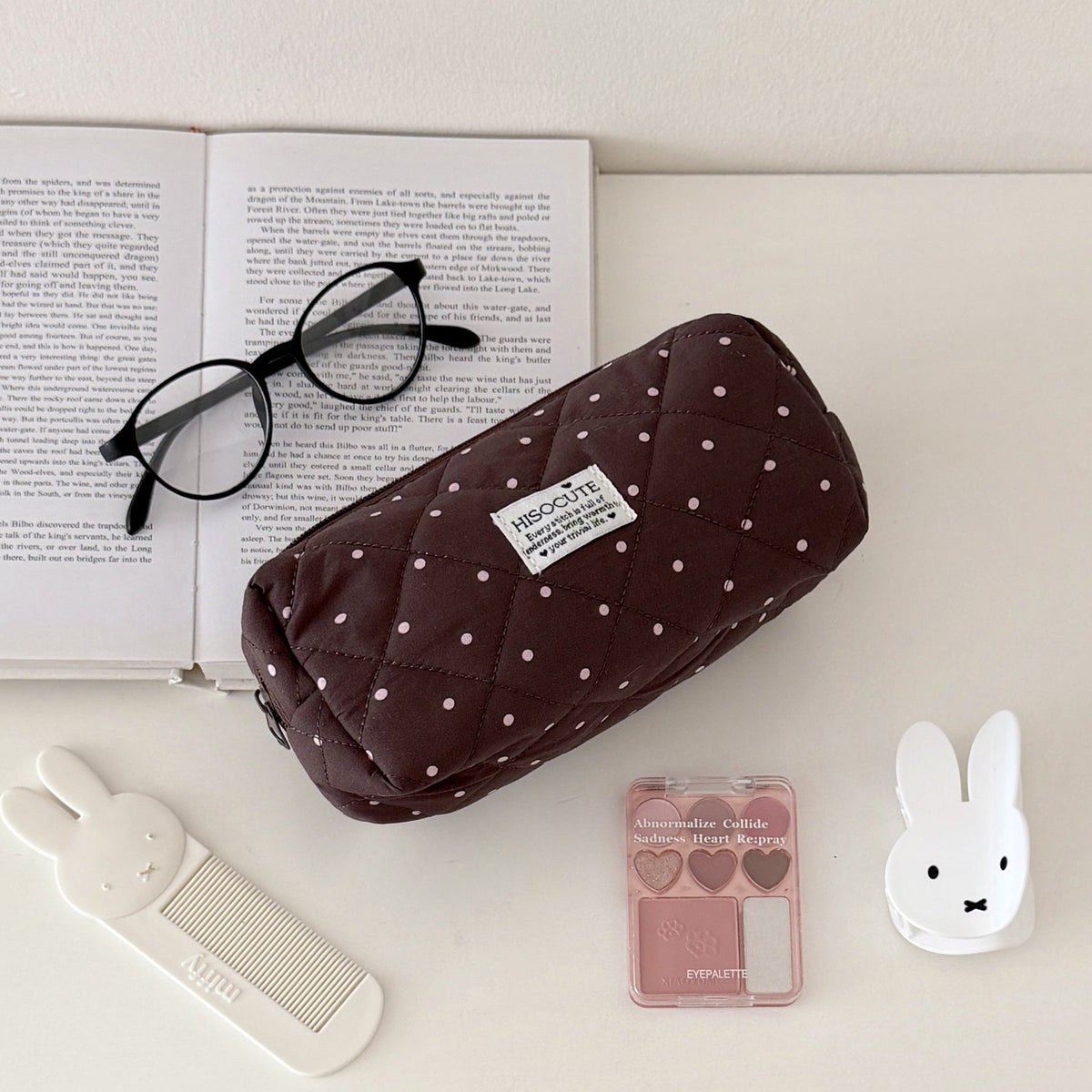 Quilted Cosmetic Pencil Case — product view 7
