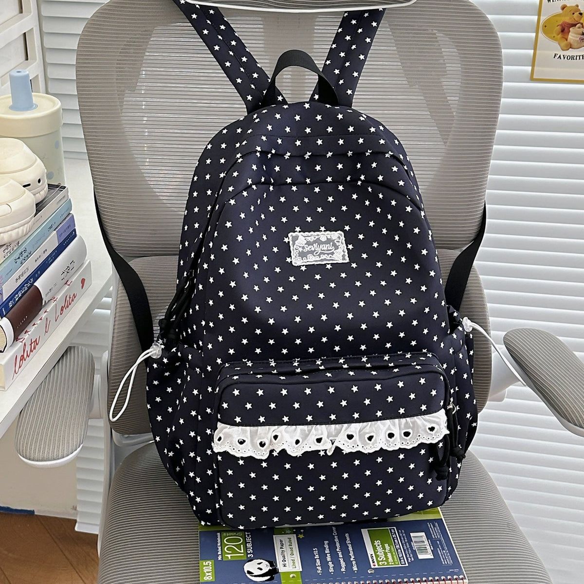 Playful Star-Printed Backpack LoungeYard — product view 7