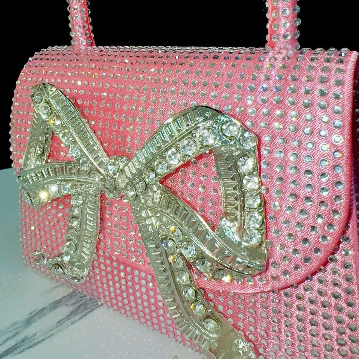Rhinestone Bow Clutch — product view 2