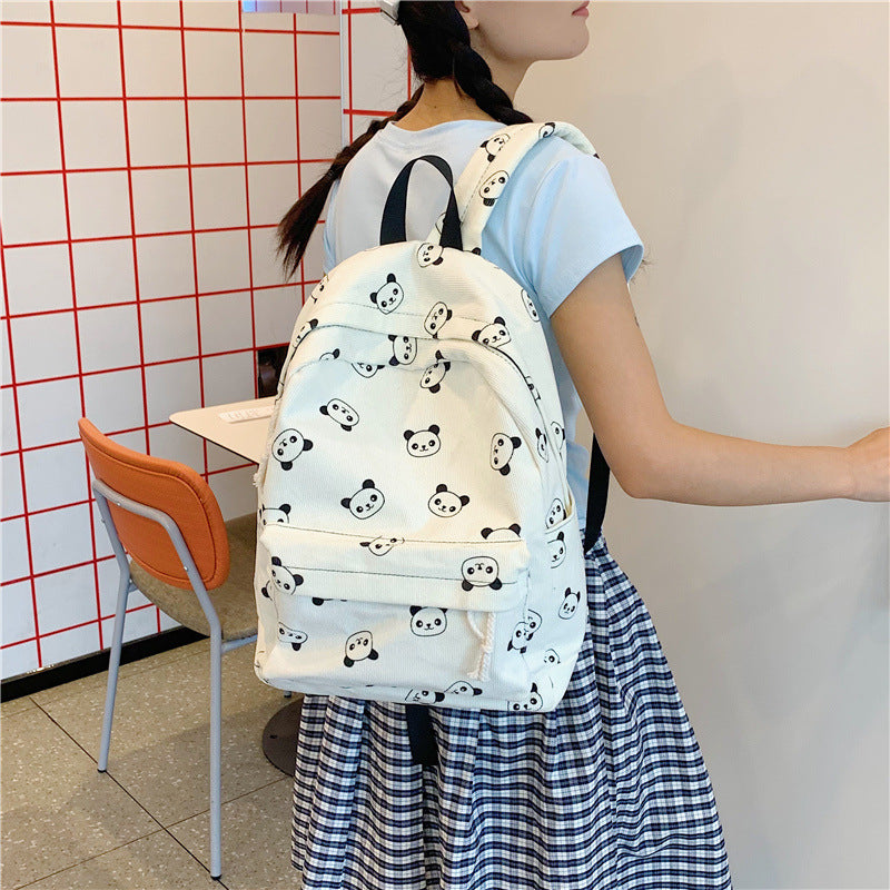 Casual backpack with panda motif LoungeYard — product view 4