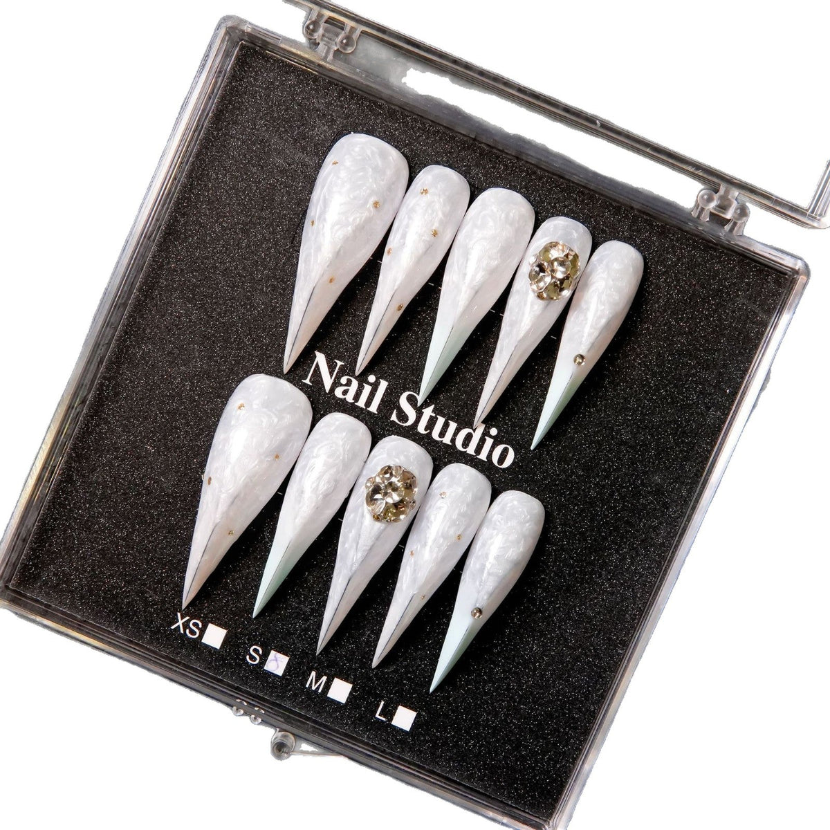 Premium Stiletto Press-On Nail Kit with Decorative Accents — product view 5