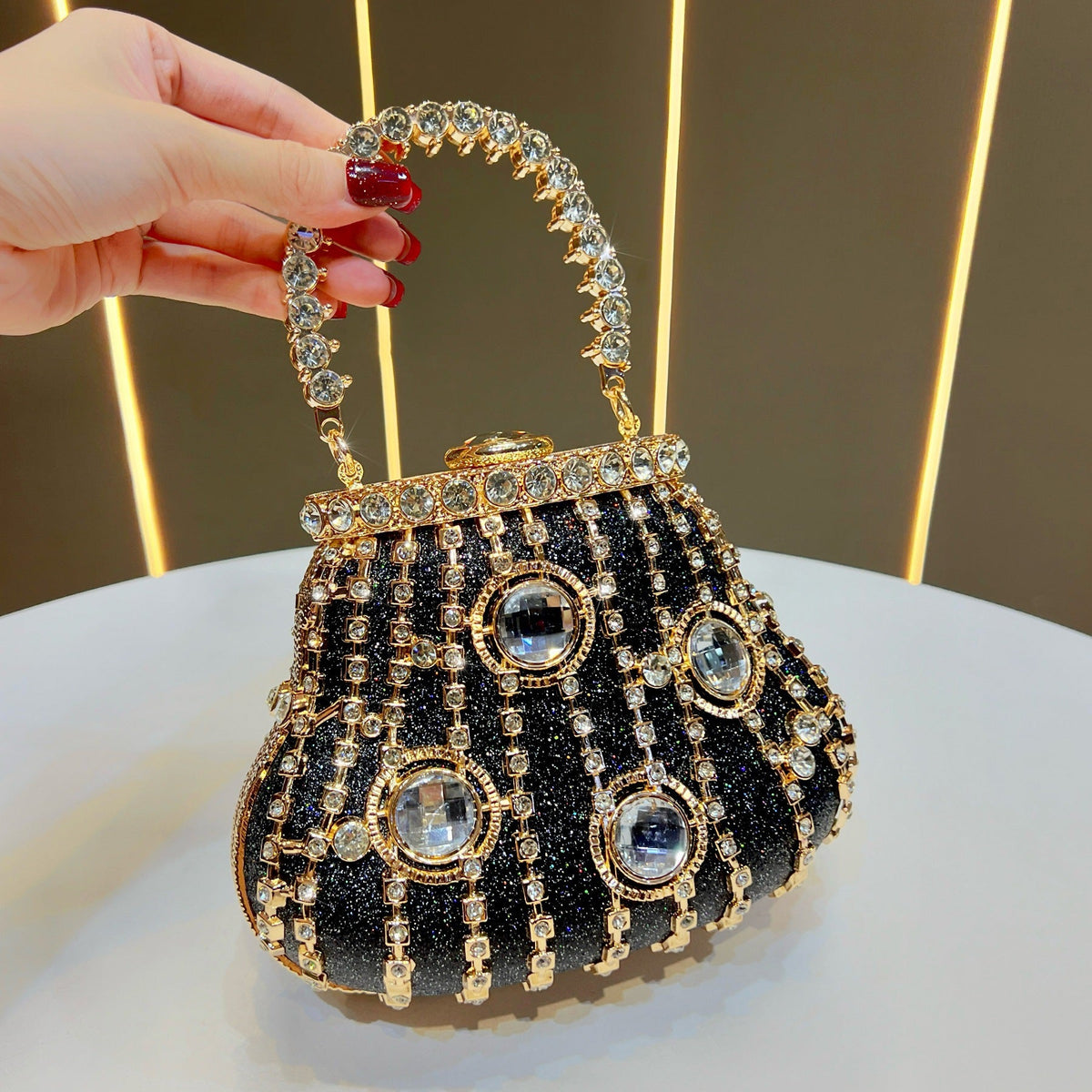 Vintage-Inspired Rhinestone Evening Handbag — product view 1