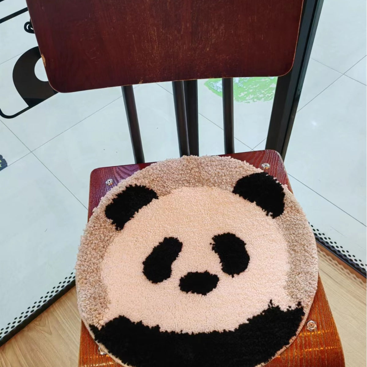 Panda-Themed Plush Floor Mat Bowlift — product view 2