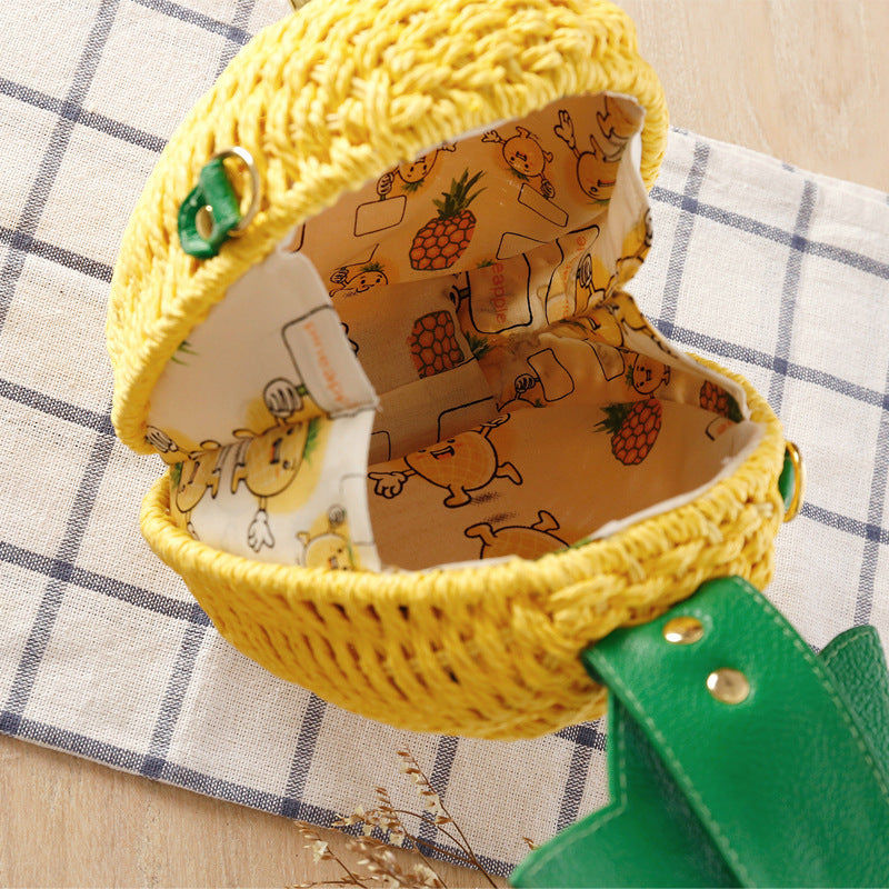 Creative basket bag in pineapple design LoungeYard — product view 4