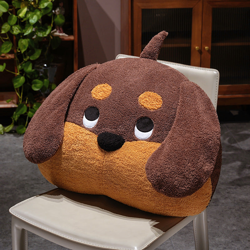 Large soft plush dog pillow as a back and decorative pillow — product view 5