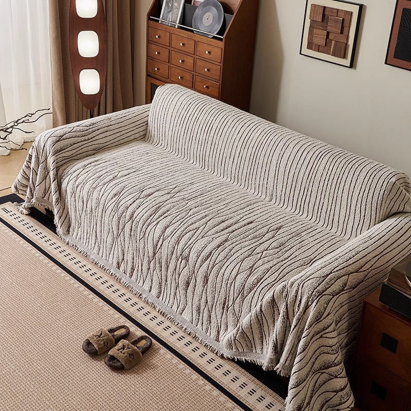 Textured Woven Sofa Throw Cover — product view 1
