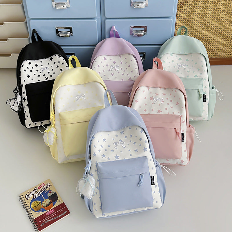 Cartoon-Themed Star-Patterned Backpack LoungeYard — product view 4