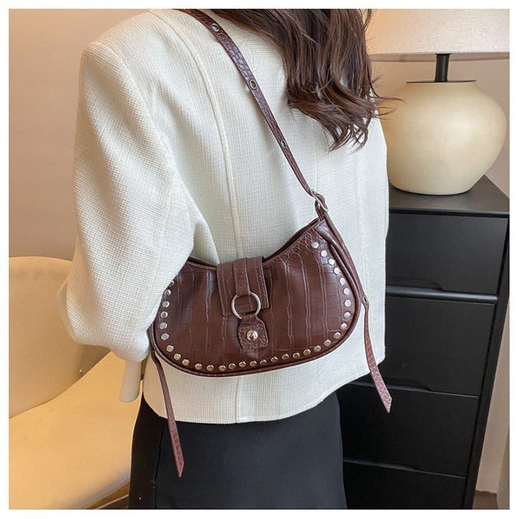Crocodile-Texture Shoulder Bag — product view 7